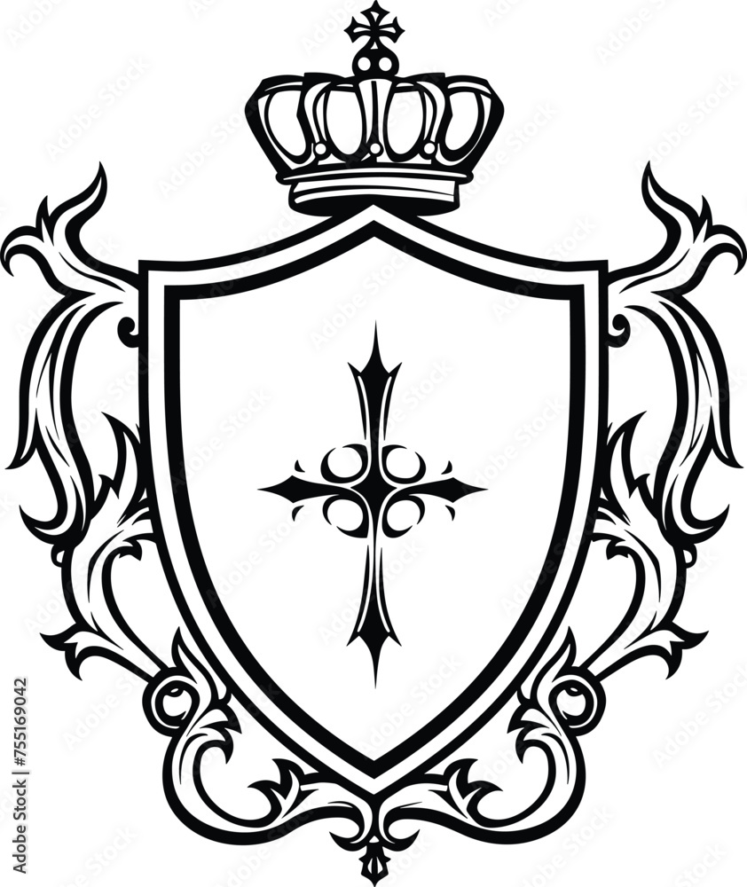 Shield with Crown and Cross Shield with Crown and Cross
