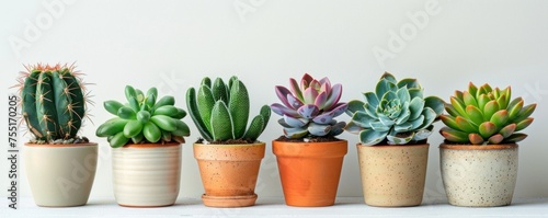 cacti and succulents against a light background discreetly demonstrate the beauty and sophistication of thorny plants