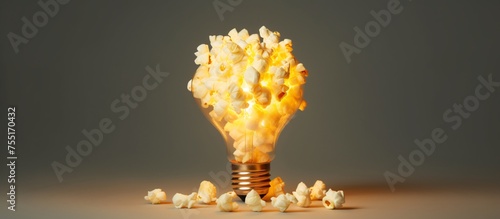 light, bulb, lightbulb, popcorn, white, creative, concept, idea, abstract, background, lamp, energy, electricity, power, glass, electric, bright, creativity, innovation, technology, glowing, light bul photo