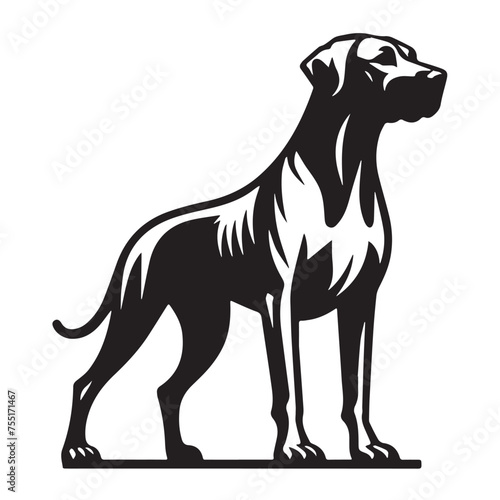 Rhodesian Dog silhouette  Ridgeback Dog silhouette  Rhodesian dog Breed Black and White Illustration