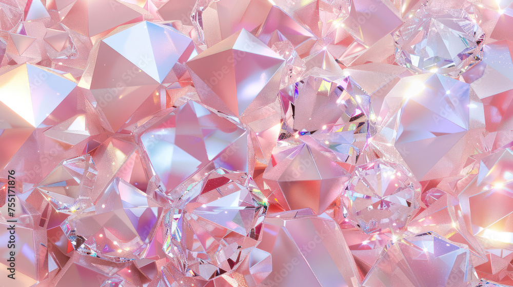 An abstract of pink diamonds showcasing a shattered glass effect and dynamic angles An abstract of pink diamonds showcasing a shattered glass effect and dynamic angles