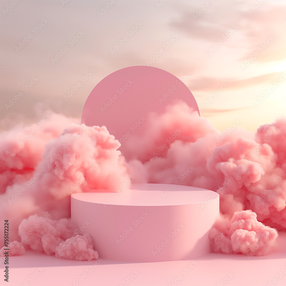 Pink cloud pedestal Pink cloud pedestal