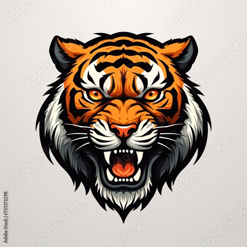 an orange and black on a light background