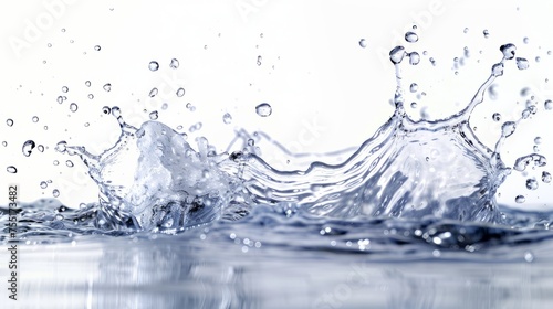 water, water splash isolated on white background, beautiful splashes a clean water