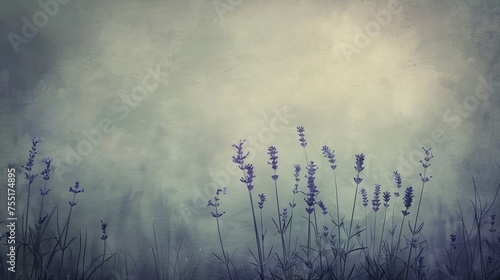 Ethereal mist and lavender textured background, suggesting delicacy and mystery.