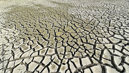 dry cracked earth, The soil cracks after there is no water