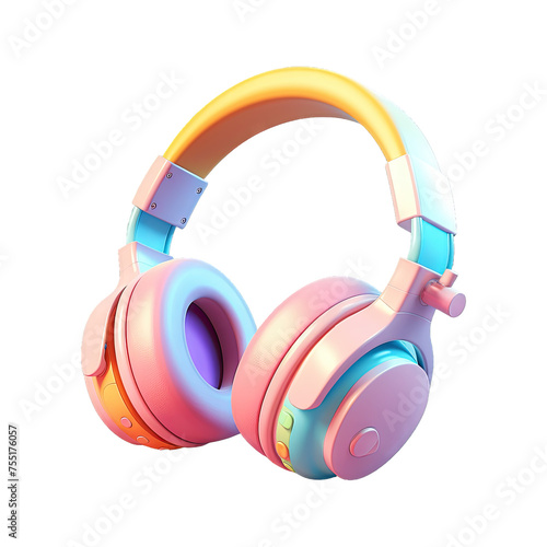 headphones and notes isolated soft smooth lighting only png premium high quality