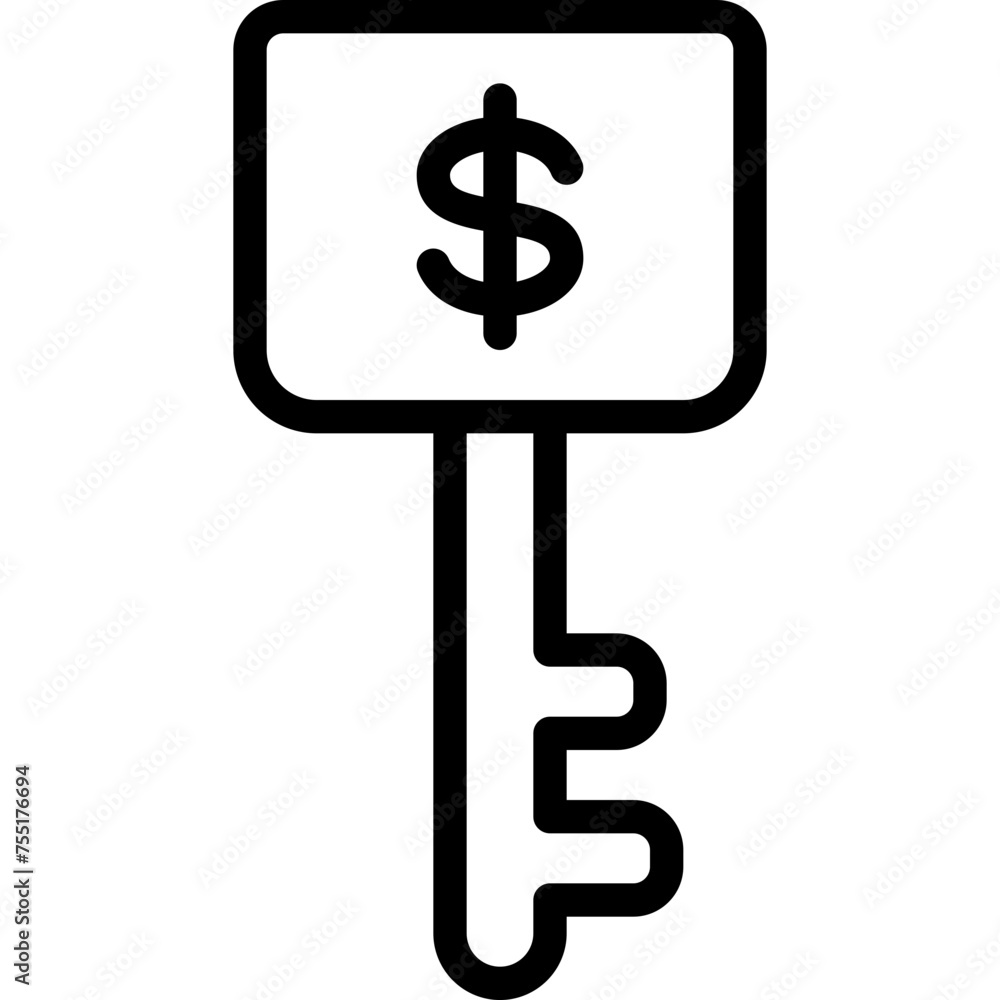 Money Key Icon Money Key Icon