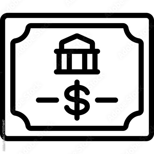 Bank Bond Certificate Icon