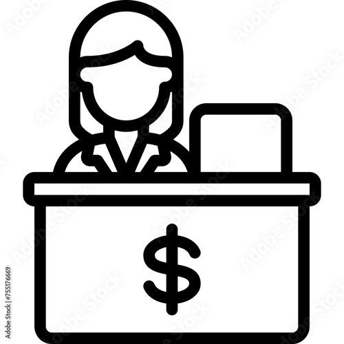 Female Bank Teller Icon