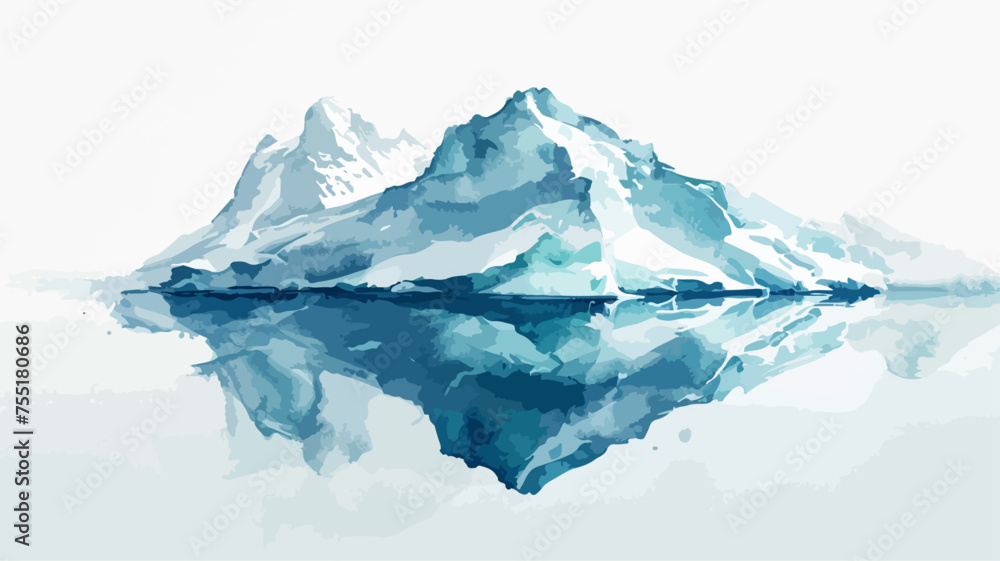 Eisberge Nordpol Eislandschaft Natur Vektor Landschaft Gletscher Berge Wasserfarben
