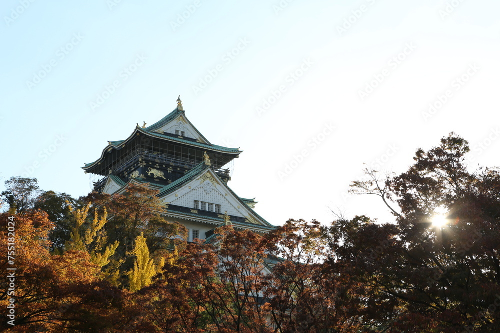 Osaka Castle in Osaka,Kansai,Japan in Fall or Autumn season. High quality photo Osaka Castle in Osaka,Kansai,Japan in Fall or Autumn season. High quality photo