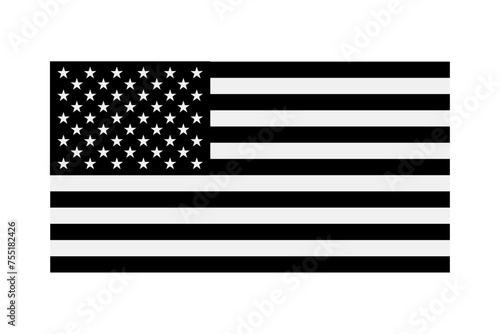Flag of the United States black and white