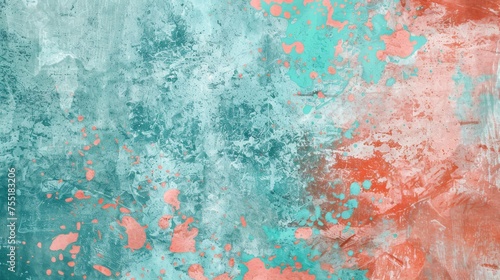 Refreshing turquoise and coral textured background, symbolizing vitality and warmth.