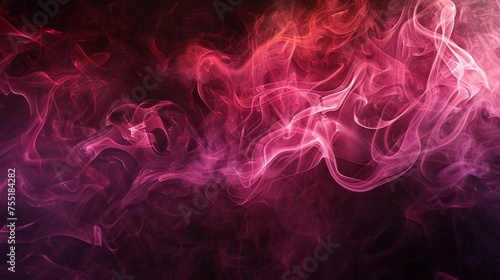 Rich  burgundy smoke swirling elegantly against a dark  vintage background  lit by classic ground lighting.