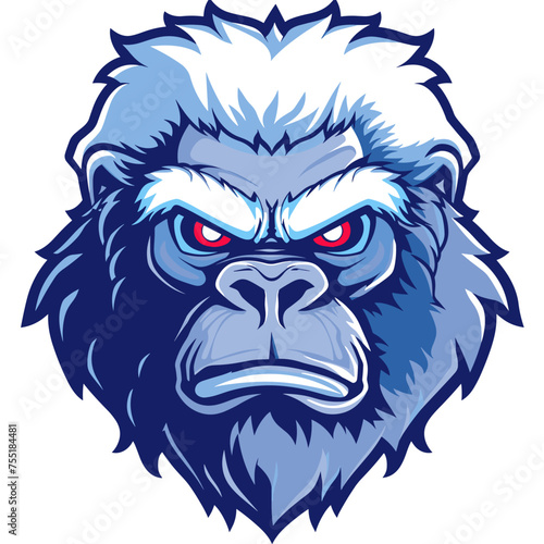 Vector esports logotype yeti on white background, logo yeti, icon yeti, sticker yeti, symbol yeti, emblem yeti, white gorilla