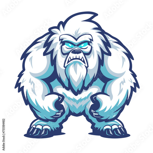 Vector esports logotype yeti on white background, logo yeti, icon yeti, sticker yeti, symbol yeti, emblem yeti, white gorilla