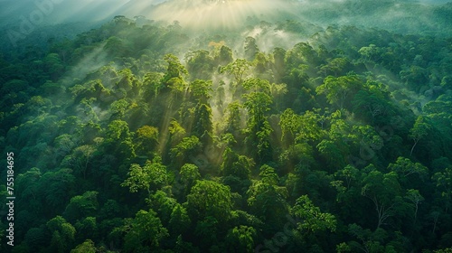misty morning in the Amazon forest
