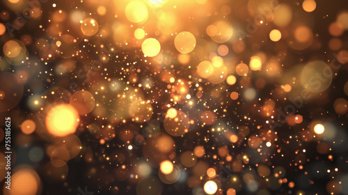 Blurry image of gold sparkles with lot of light