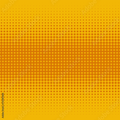 Horizontal Line Halftone Dot Orange Pattern