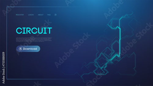 Blue circuit design for technology background