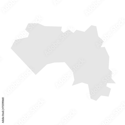 Guinea country simplified map. Light grey silhouette with sharp corners isolated on white background. Simple vector icon