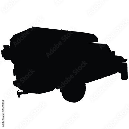 4x4 pickup with camper shell in silhouette