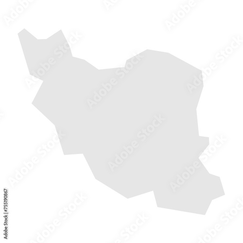 Iran country simplified map. Light grey silhouette with sharp corners isolated on white background. Simple vector icon