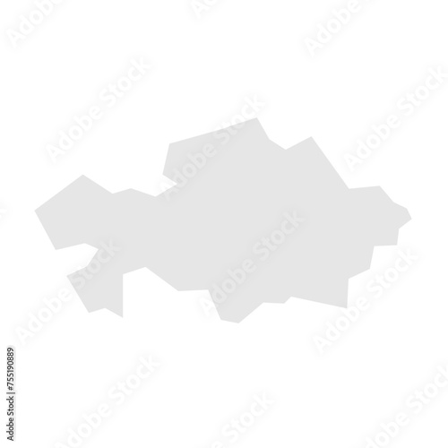 Kazakhstan country simplified map. Light grey silhouette with sharp corners isolated on white background. Simple vector icon