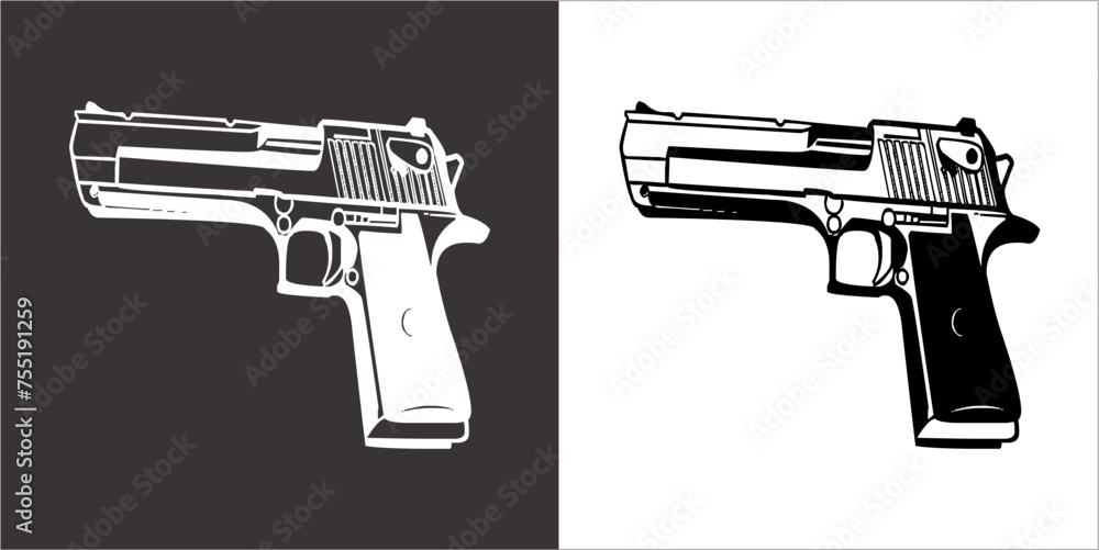 IIlustration Vector graphics of Pistol icon IIlustration Vector graphics of Pistol icon