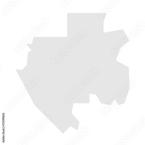 Gabon country simplified map. Light grey silhouette with sharp corners isolated on white background. Simple vector icon