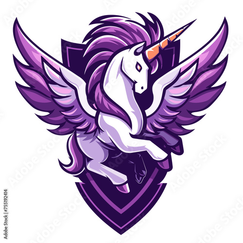 Vector esports logotype horse pegasus on white background, logo pegasus, icon pegasus, sticker pegasus, symbol pegasus, emblem pegasus