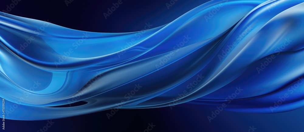 A close-up view showcasing a vibrant blue cloth against a stark black background, highlighting the glossy texture of the fabric. A close-up view showcasing a vibrant blue cloth against a stark black background, highlighting the glossy texture of the fabric.