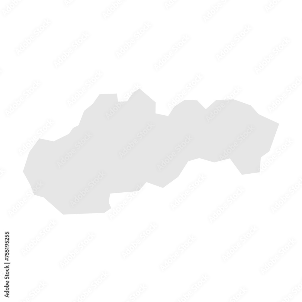 Fototapeta premium Slovakia country simplified map. Light grey silhouette with sharp corners isolated on white background. Simple vector icon