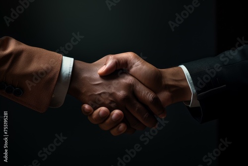 Collaborative Hands shake teamwork. People partner. Generate Ai