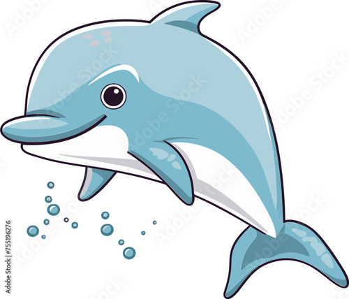 Tranquil Tunes Dolphin Vector Composition