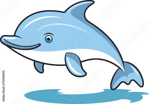 Azure Aria Dolphin Vector Art