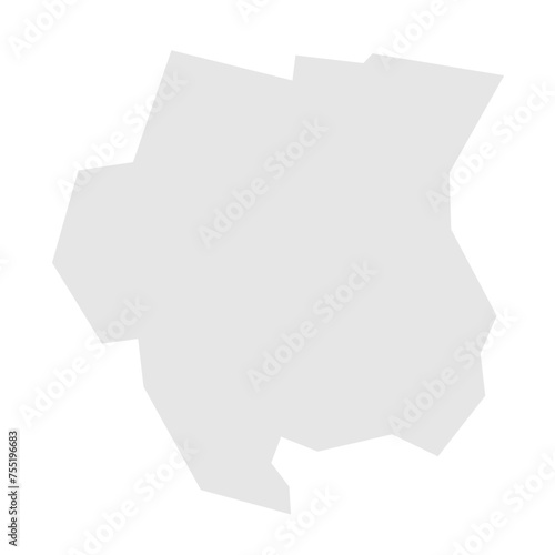 Suriname country simplified map. Light grey silhouette with sharp corners isolated on white background. Simple vector icon photo