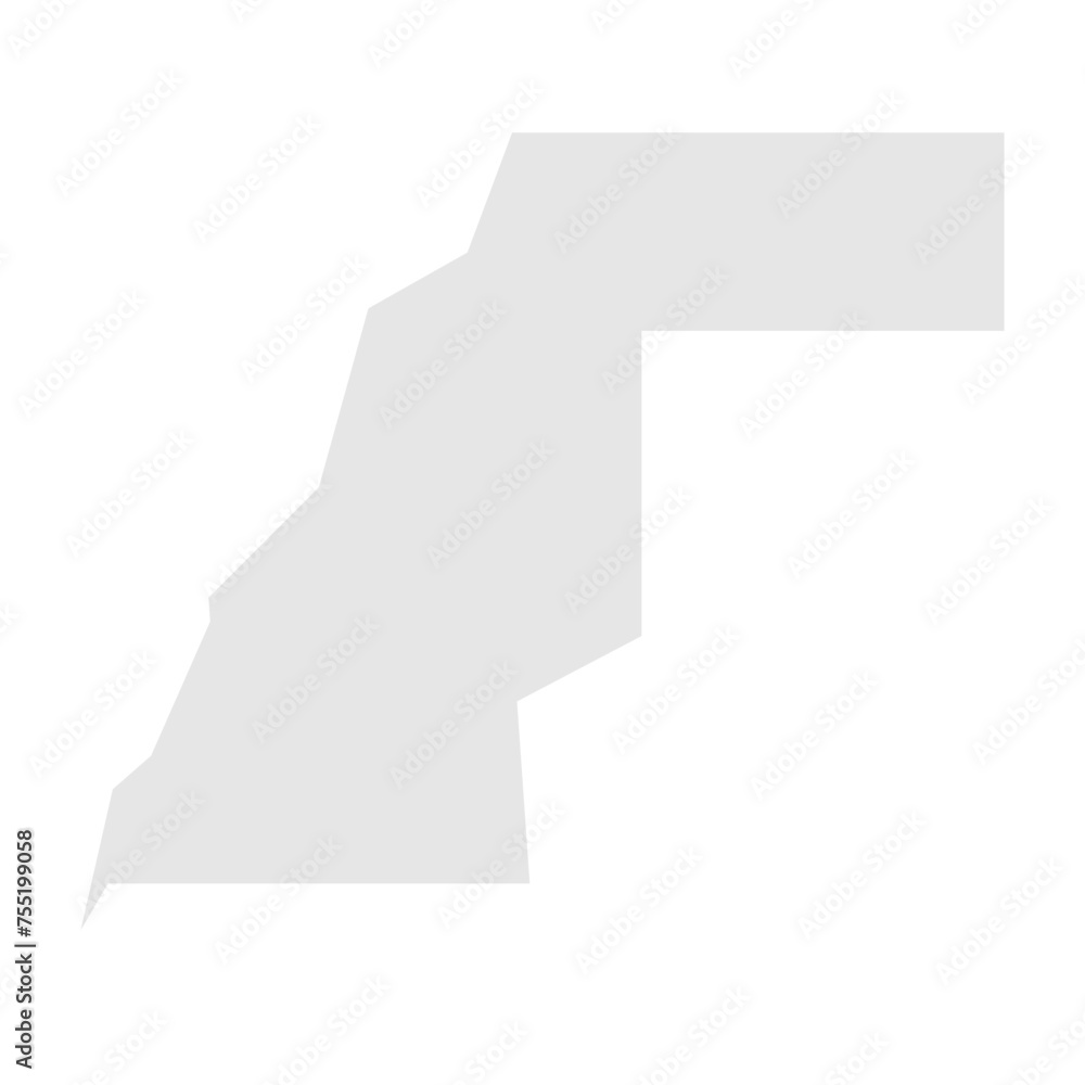 Fototapeta premium Western Sahara country simplified map. Light grey silhouette with sharp corners isolated on white background. Simple vector icon