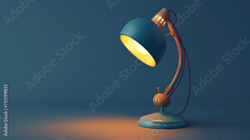3d desk lamp icon, render illustration set of objects. Vector illustration. Generative AI