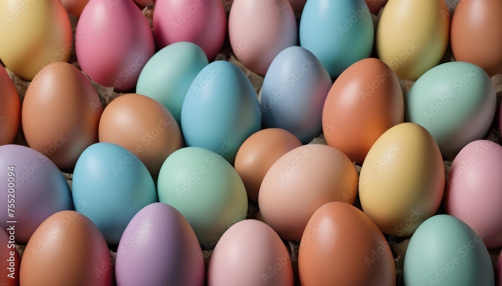 Multitude of colorful chocolate painted easter eggs lined up background Multitude of colorful chocolate painted easter eggs lined up background