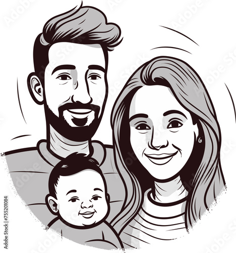 Wholesome Family Vector Illustration at Mealtime