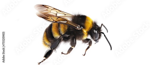 Flying bee on wasp insect animal isolated on a white background. AI generated image © yusufadi