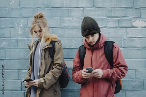 Junge Menschen nutzen ihr Smartphone, Teenager mit Smartphone, Diversität