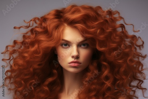 Glossy Shiny curly hairs. Wig color thick. Generate Ai