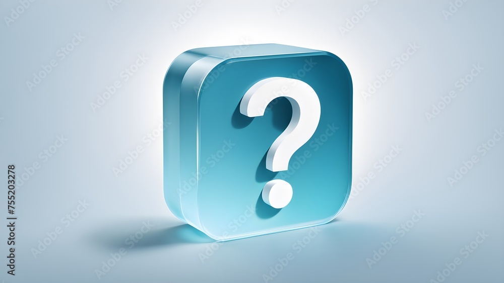 White question mark symbol on blue background. Problem, solution, confusion counseling White question mark symbol on blue background. Problem, solution, confusion counseling