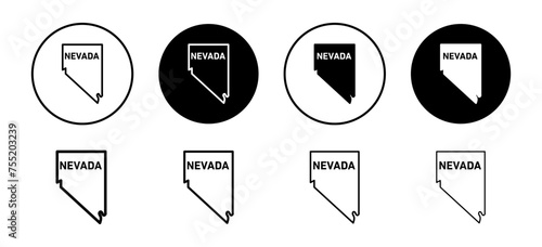 Nevada map icon vector set collection for web