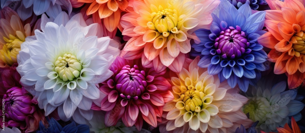 A vibrant arrangement of colorful flowers, including pink and magenta petals, creating a beautiful display of creative arts and flower arranging on a table A vibrant arrangement of colorful flowers, including pink and magenta petals, creating a beautiful display of creative arts and flower arranging on a table
