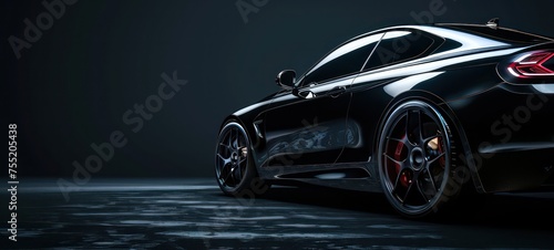 Super sports car on a black background. 3d illustration © Ibad