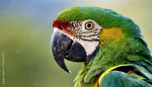  Parrot in the wild. Beautiful extreme close-up. Brazil. 